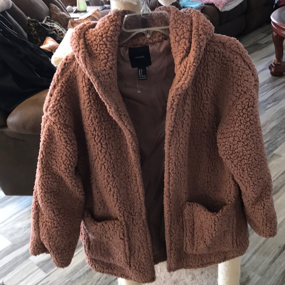 FOREVER 21 SUPER SOFT DUSTY ROSE JACKET SIZE SMALL EXCELLENT CONDITION!
